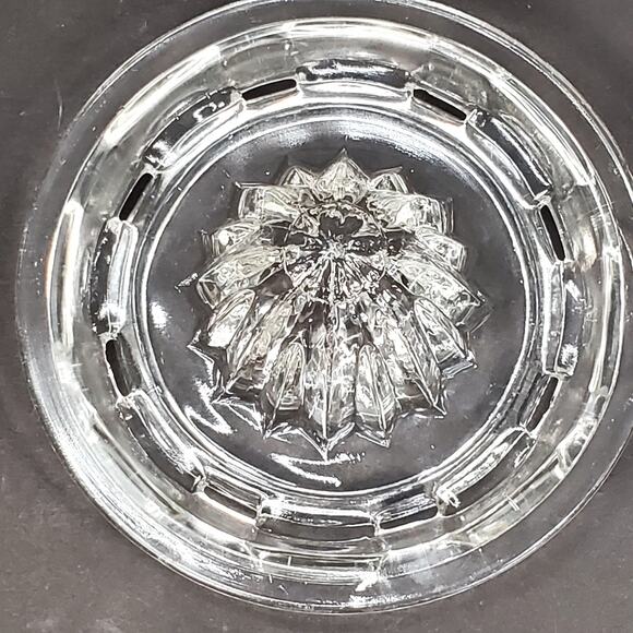 Citrus Reamer Clear Ribbed Glass Juicer with Thumb Tab Handle Vtg - Picture 11 of 12